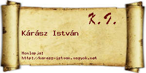 Kárász István névjegykártya